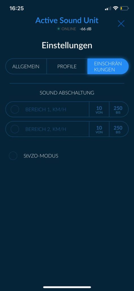 Activa de sonido Unidad de aplicaciones - ajustes - limitaciones